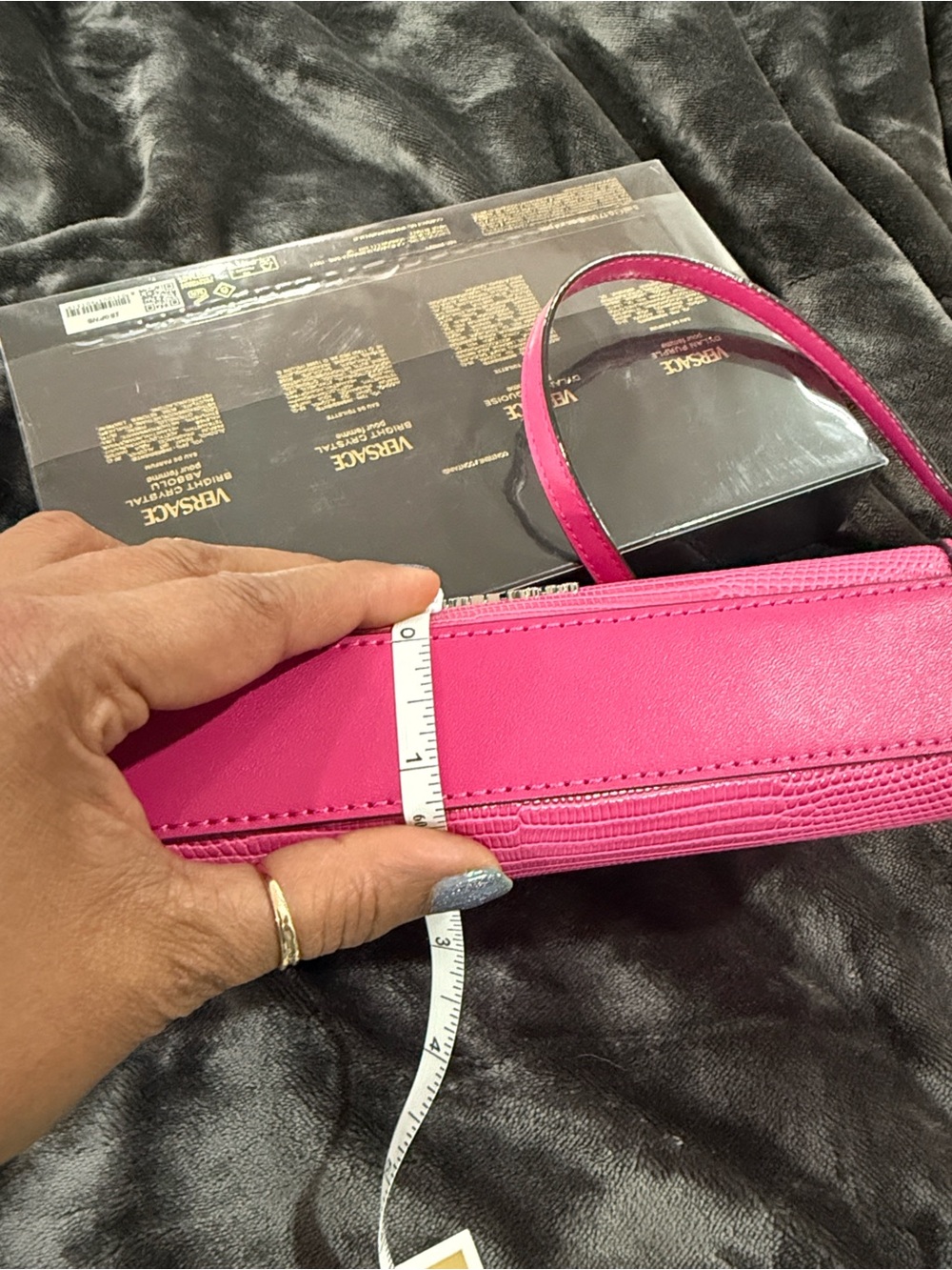 Michael Kors Jet Set Raspberry Lizard-Embossed Leather Crossbody - NWT - Picture 6 of 7